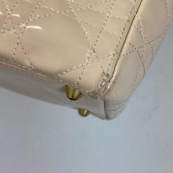 CHRISTIAN DIOR Cream Leather Shoulder Bag